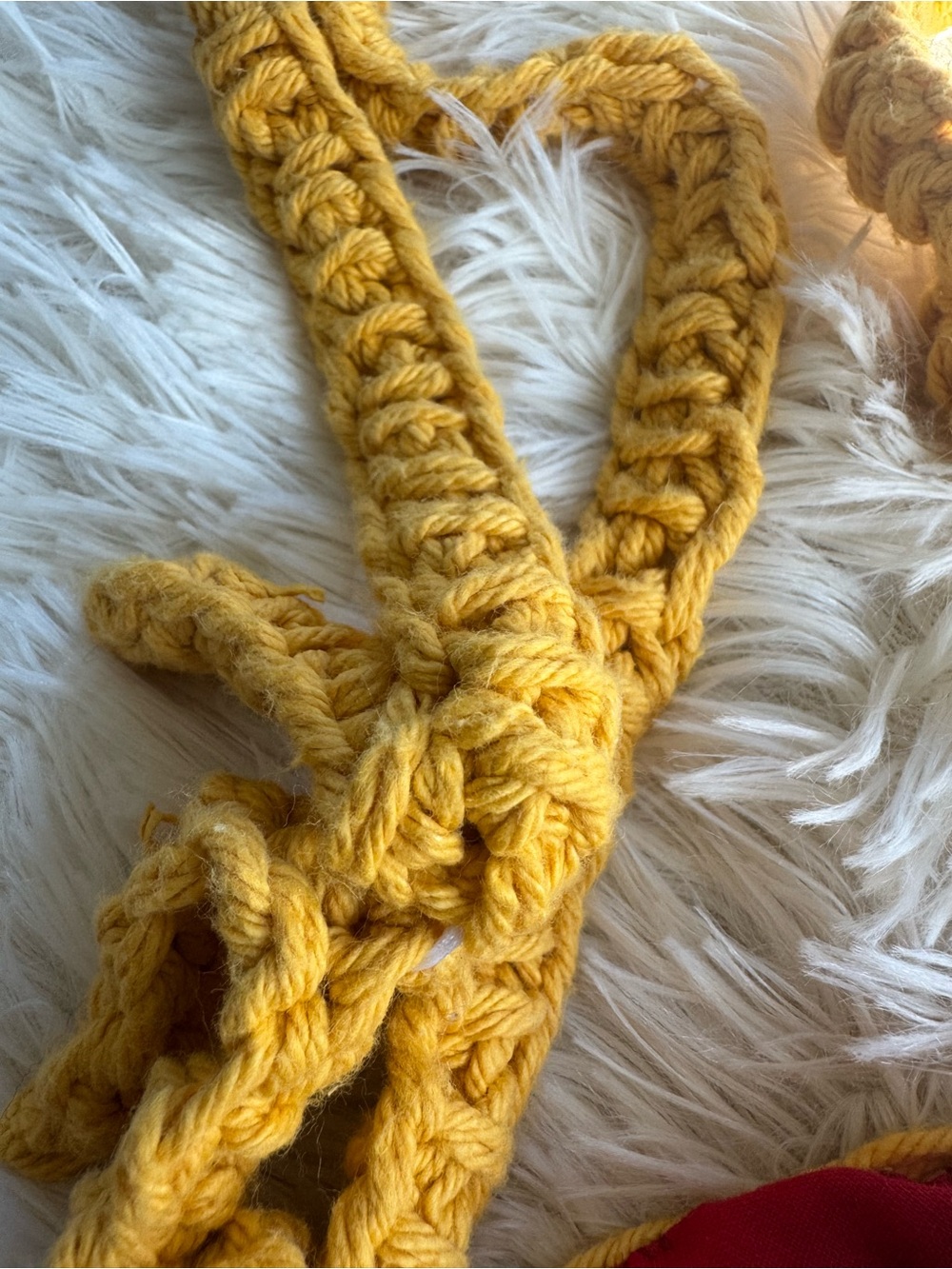 VTG Handmade Yellow Crochet Round Crossbody Bag - Picture 5 of 6